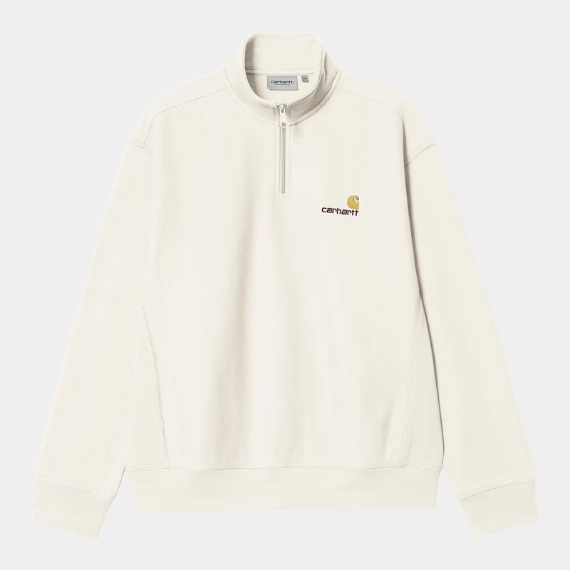Carhartt WIP Heren halve rits American Script Sweat Top - Wax
