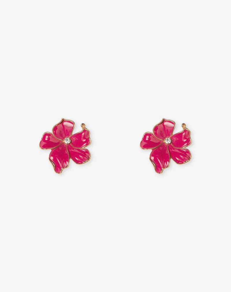 FLEUR COLORED EARRINGS FUCHSIA