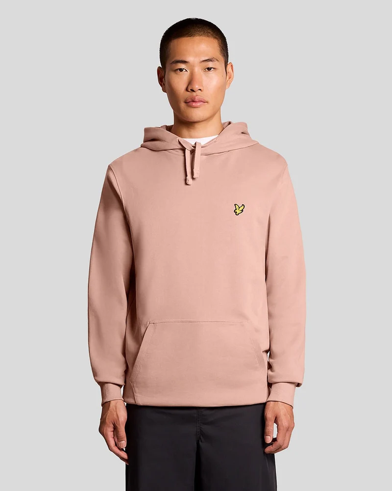 Lyle & Scott Heren hoodie van katoen met lusjes aan de achterkant | Roze grapefruit