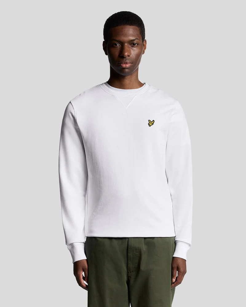 Lyle & Scott Herensweatshirt met ronde hals | Wit