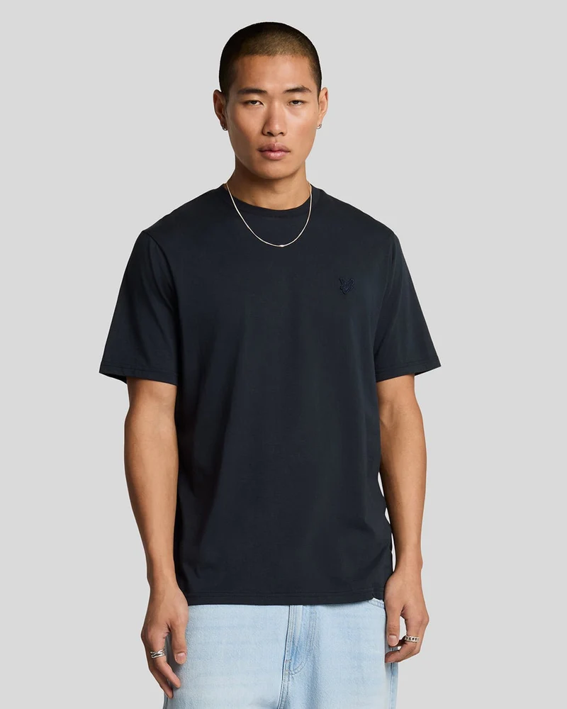 Lyle & Scott Heren T-shirt van superfijn katoen | Donkerblauw