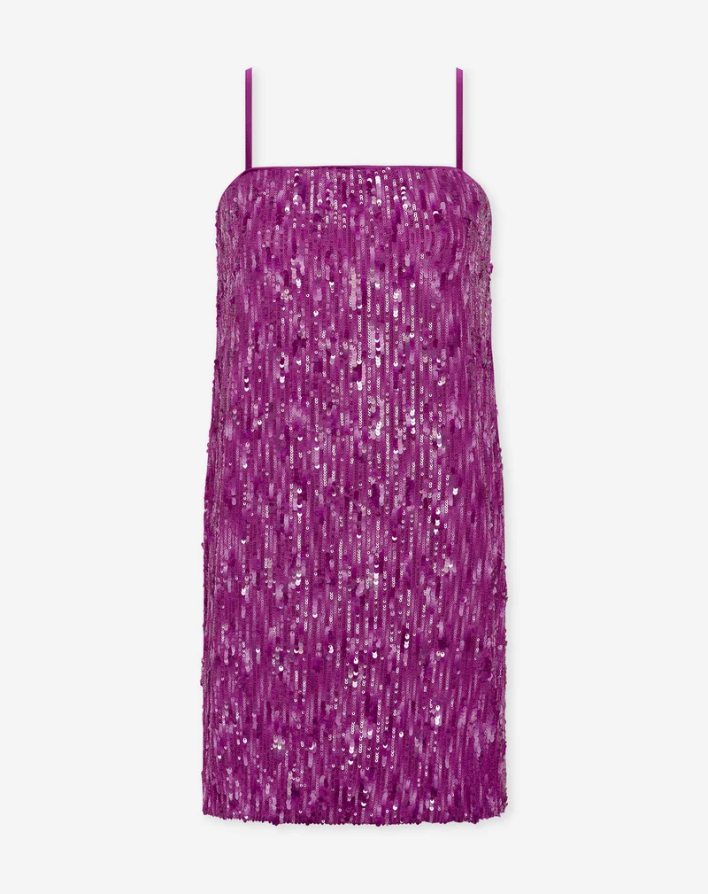 SEQUIN SINGLET DRESS FUCHSIA