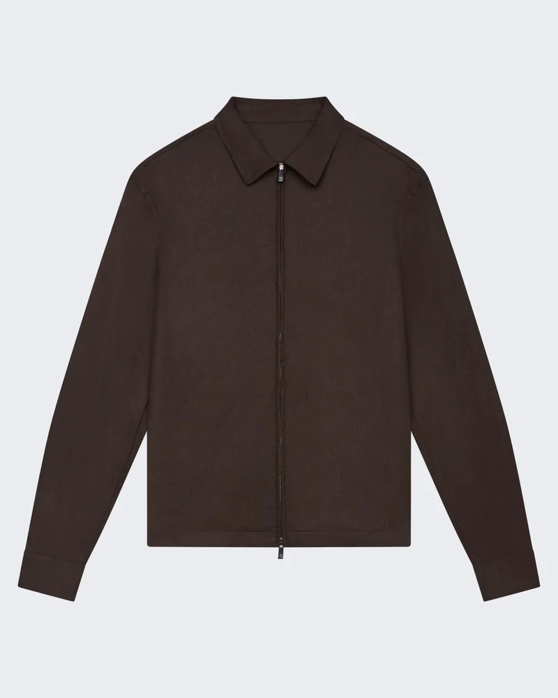 Heren FlannelStretch Overshirt Bruin