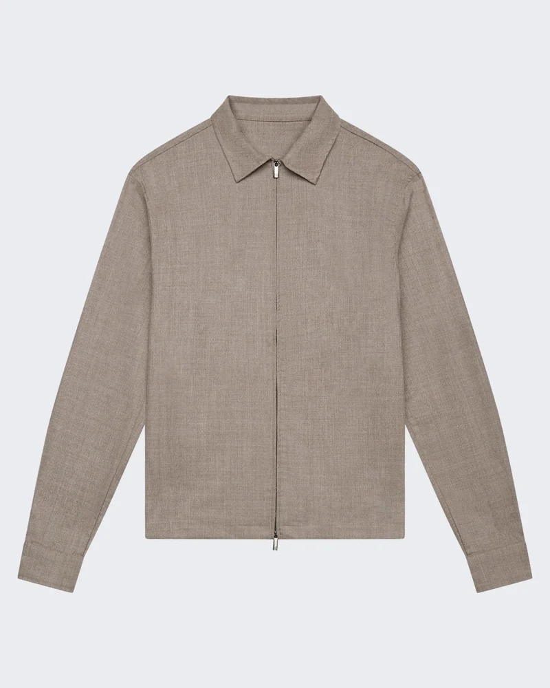 Heren FlannelStretch Overshirt Beige