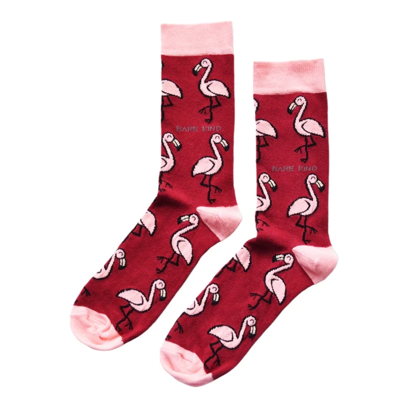 Bare Kind Red de flamingo's bamboe sokken