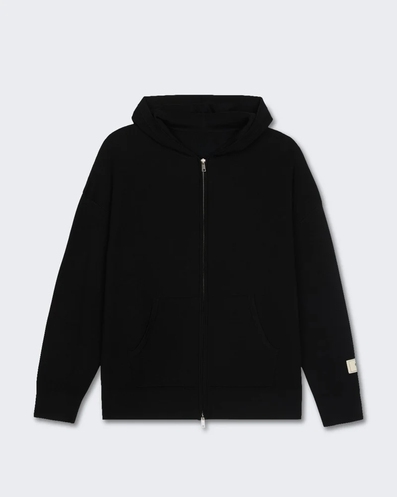 Heren Gebreide sweater met rits Zwart