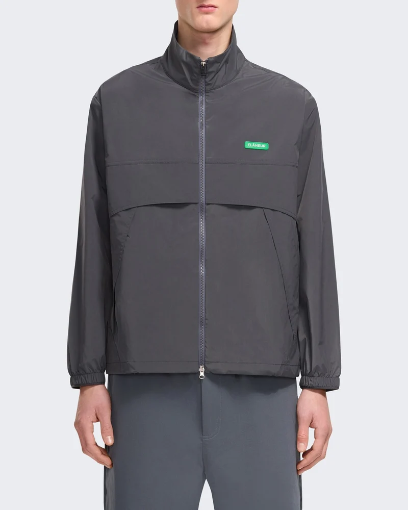 Heren Badge track jacket met embleem Grijs