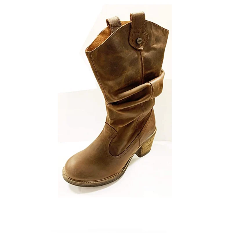 Oak & Hyde Westwood Mid Leren Dameslaars - Donkerbruin