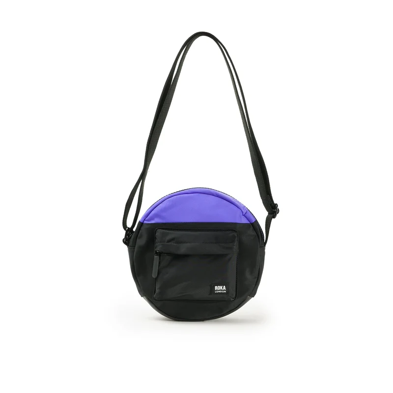 ROKA Creatieve verspilling Paddington B Zwart / Eenvoudig Paars Klein Tasje van Gerecycled Nylon