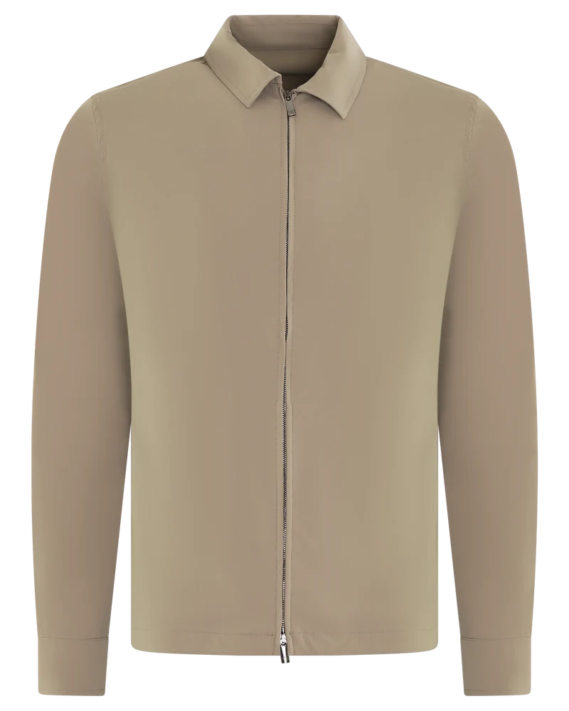 Heren Tech Stretch Overshirt Beige
