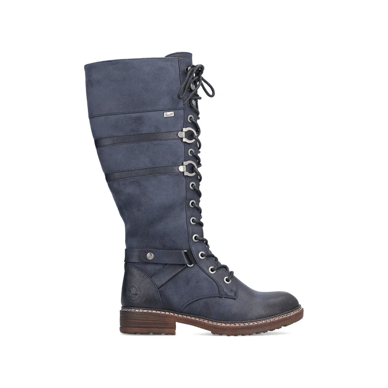 Rieker Dames leren hoge laarzen | Blauw