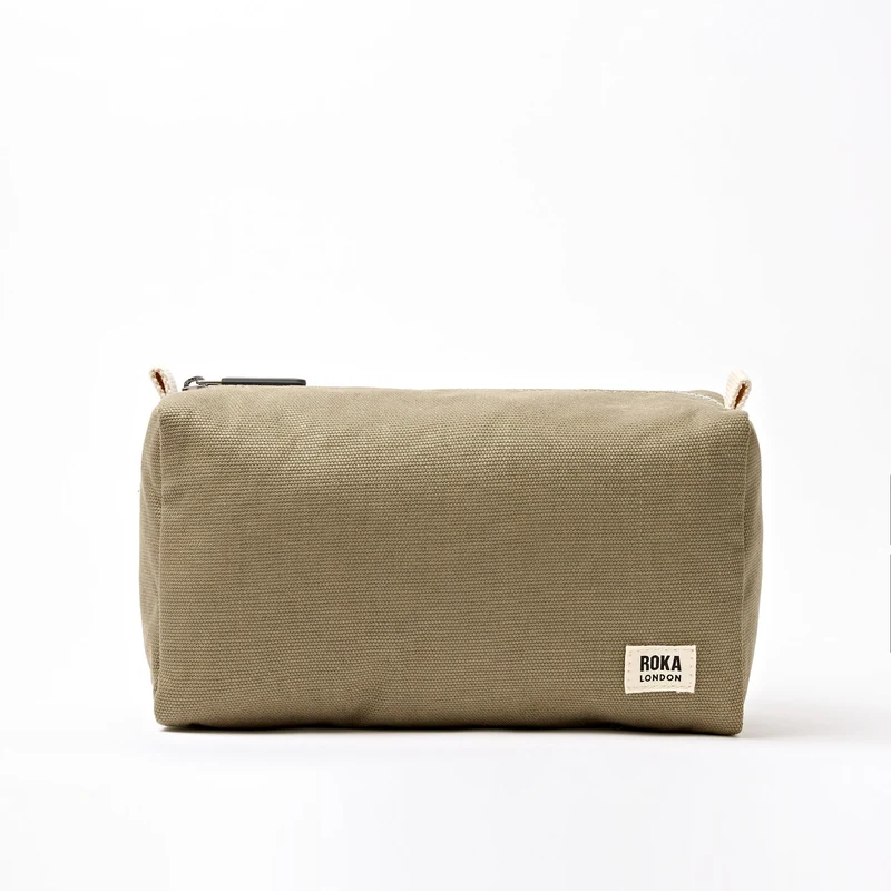 ROKA Mayfair katoenen canvas toilettas | Taupe
