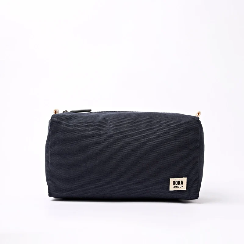 ROKA Mayfair katoenen canvas toilettas | Rookkleurig