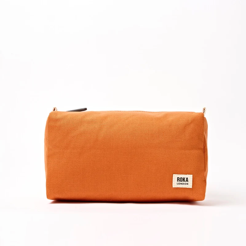 ROKA Mayfair katoenen canvas toilettas | Verbrand oranje