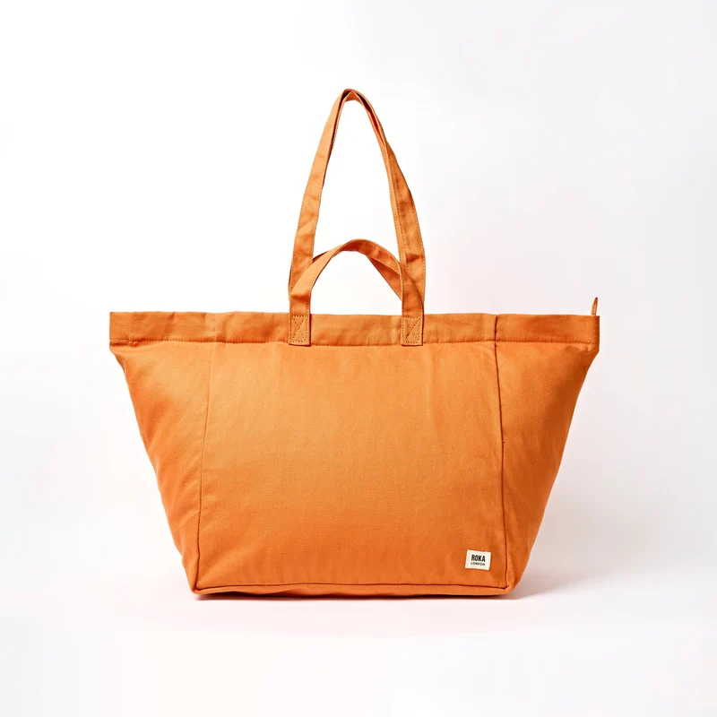 ROKA Grote katoenen canvas draagtas Marylebone | Verbrand oranje