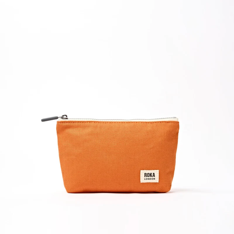 ROKA Maida Vale Klein Katoenen Canvas Tasje | Verbrand Oranje
