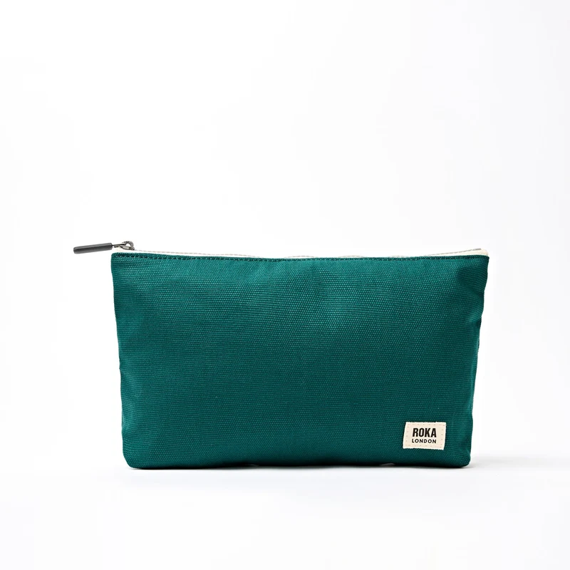 ROKA Maida Vale middelgrote katoenen canvas etui | turquoise