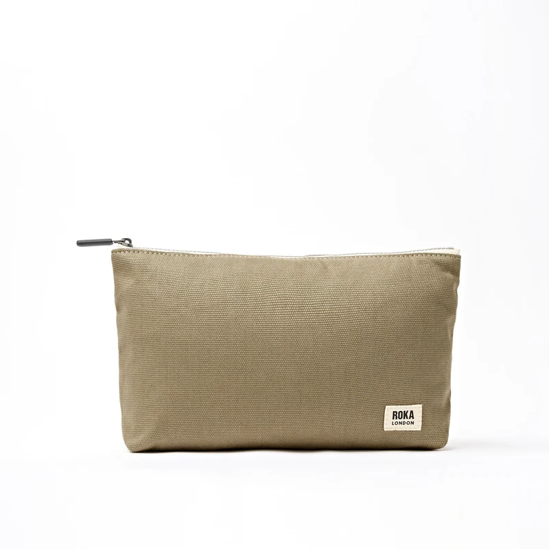 ROKA Maida Vale middelgrote katoenen canvas etui | Taupe