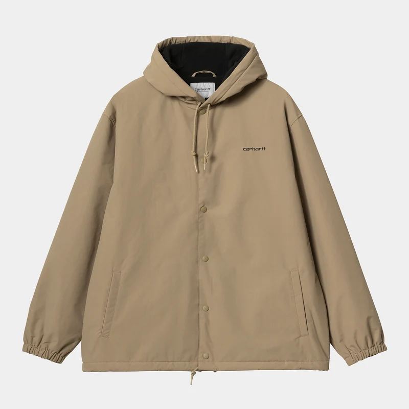 Carhartt WIP Coachjack met capuchon voor heren - leer / zwart