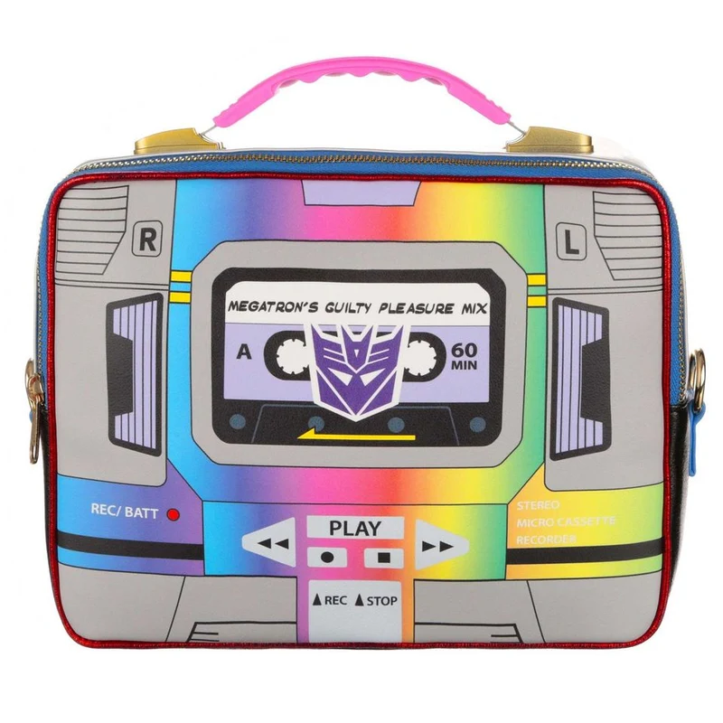 Irregular Choice DAMES Transformers Mix tape in vermommingstasje - zilver/blauw