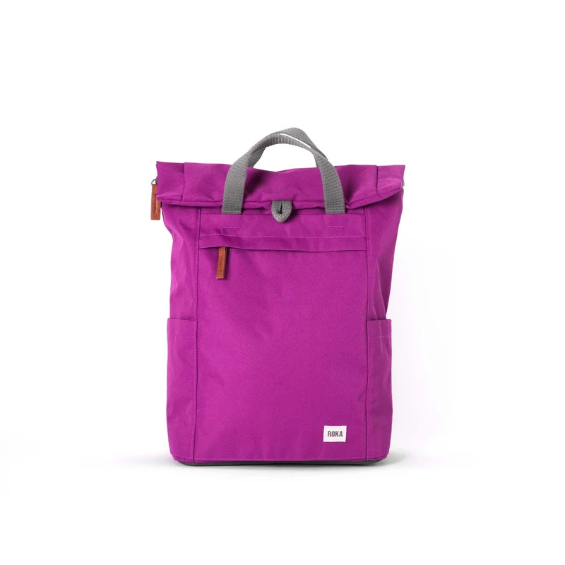 ROKA Finchley Een paarse middelgrote tas van gerecycled canvas