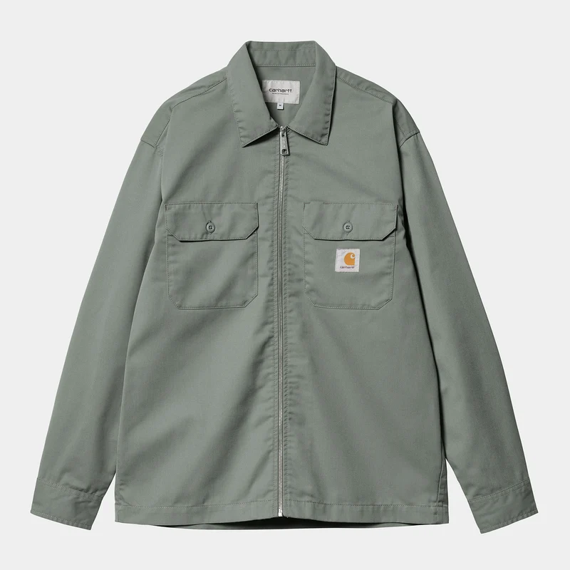 Carhartt WIP Heren Craft Zip-shirt - Rookgroen