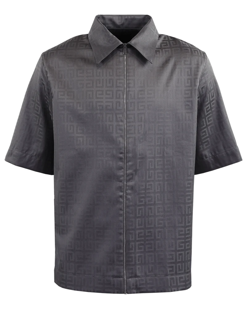 Givenchy Heren Boxy Fit Zipped 4G Grijs overhemd