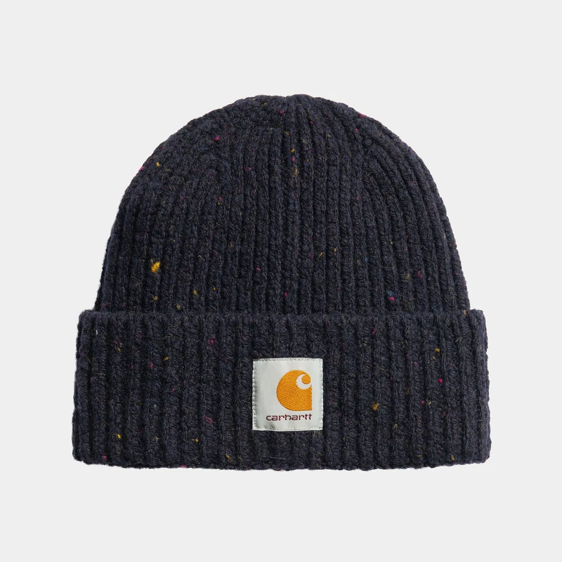 Carhartt WIP Unisex-anglistische gespikkelde muts - donker marineblauw