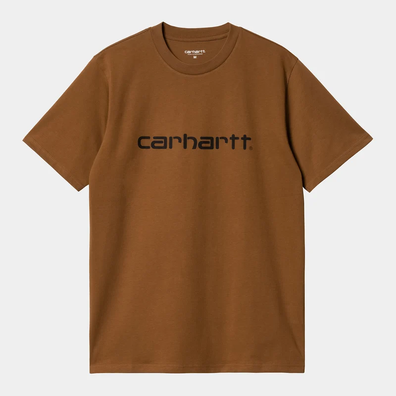 Carhartt WIP Heren Script T-shirt met korte mouwen - Diep Hamilton Bruin