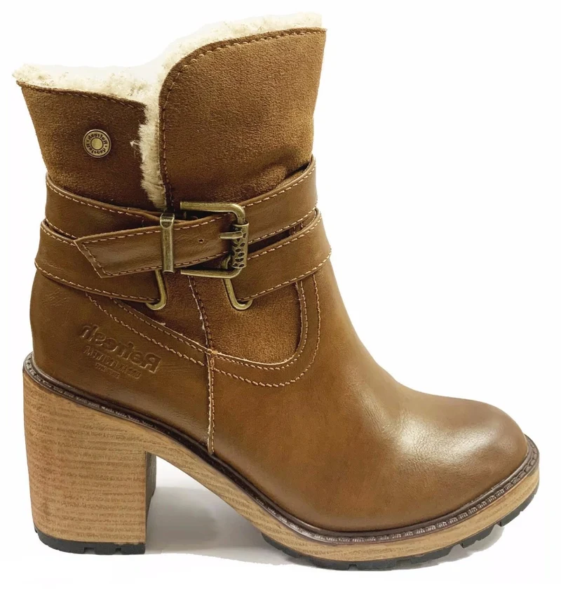 Refresh Dames gevoerde enkellaarzen - Camel