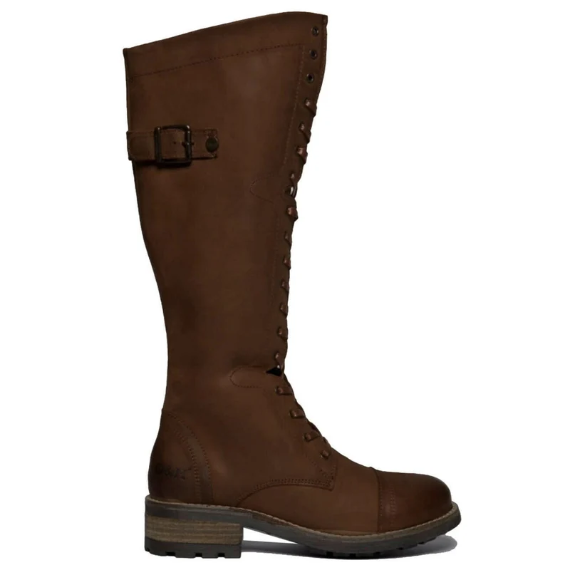 Oak & Hyde Cesar Bridge 18 leren utility-laars voor dames - donkerbruin
