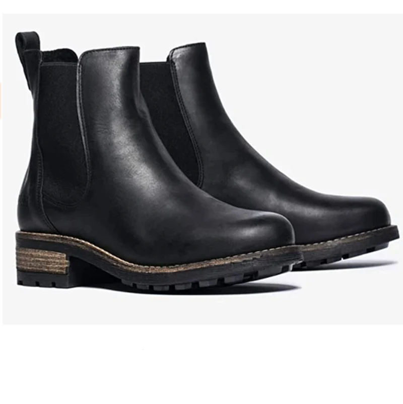 Oak & Hyde Damesbrug Chelsea Leren enkellaarsjes - Zwart