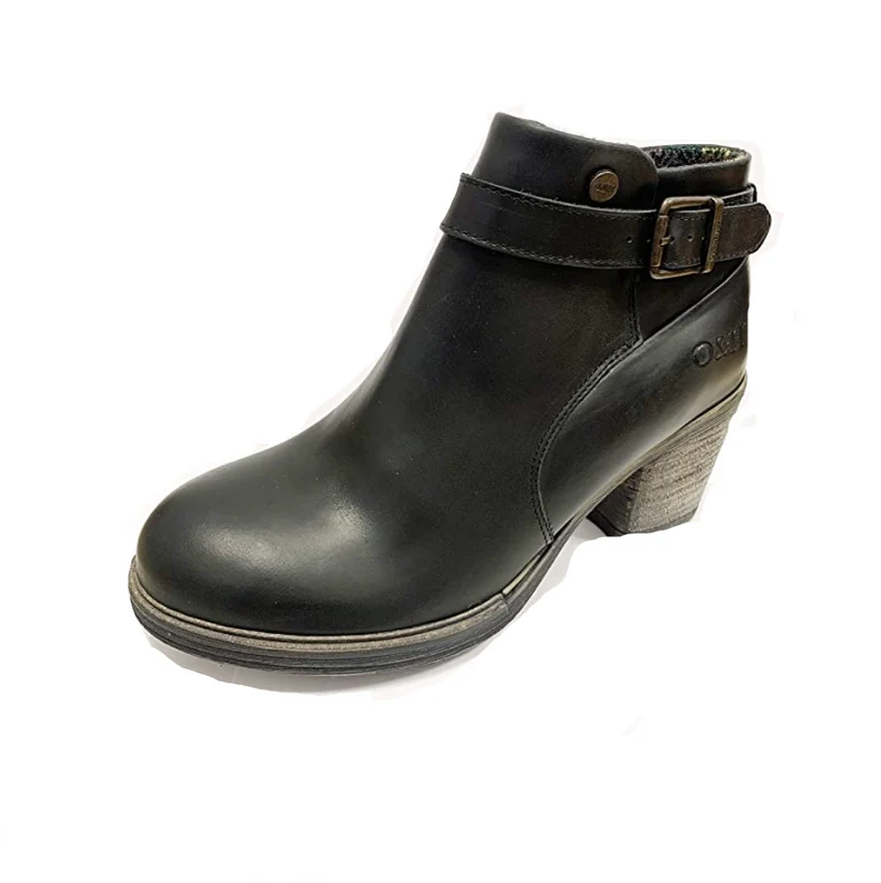 Oak & Hyde Eastender Cesar leren enkellaarsjes voor dames - zwart
