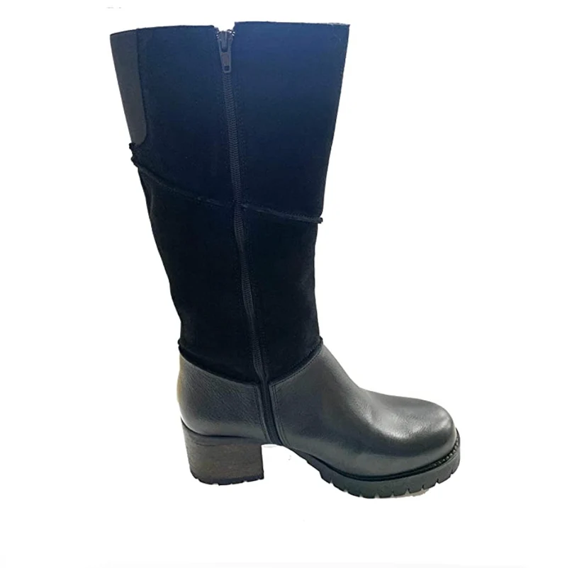 Oak & Hyde Dames Kensington Hi Bombain suède leren laarzen - zwart