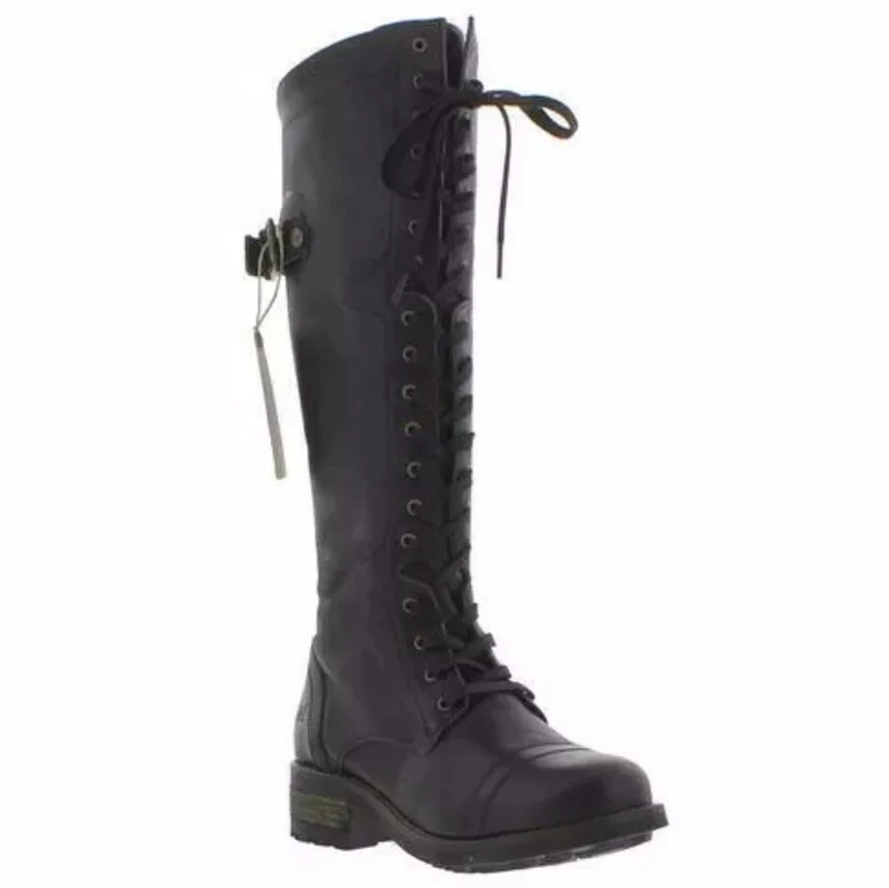 Oak & Hyde Cesar Bridge 18 leren utility-laarzen voor dames - zwart