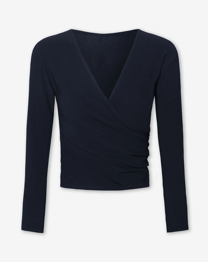 MARY WRAP TOP MARINEBLAUW