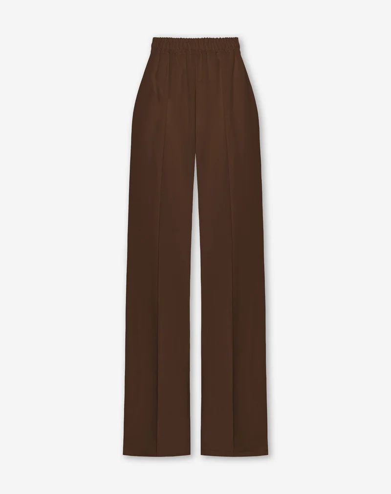 PINTUCK STRAIGHT LEG PANTALON PETITE BRUIN