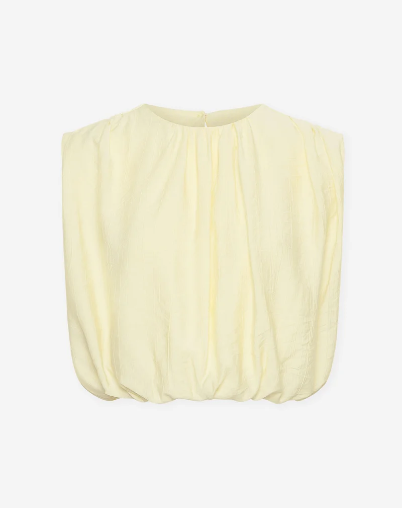 VIVI STRUCTURE BUBBLE HEM TOP BOTERGEEL