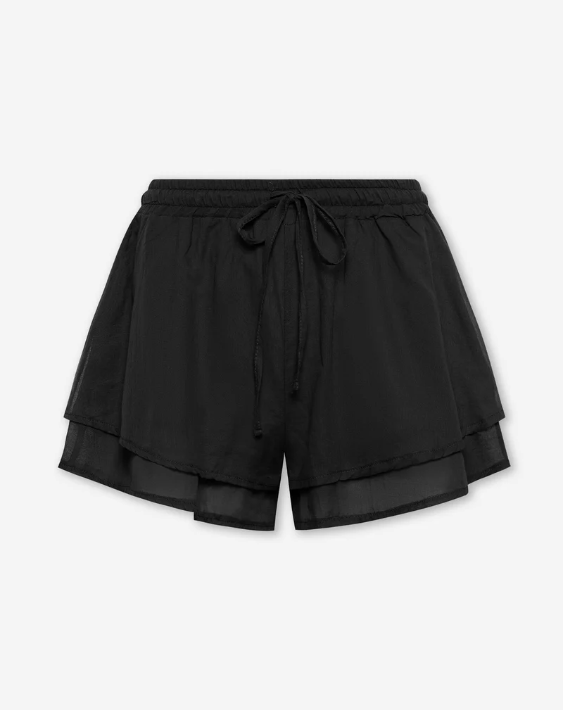 JACKY FLOWY RUFFLE SHORTS ZWART