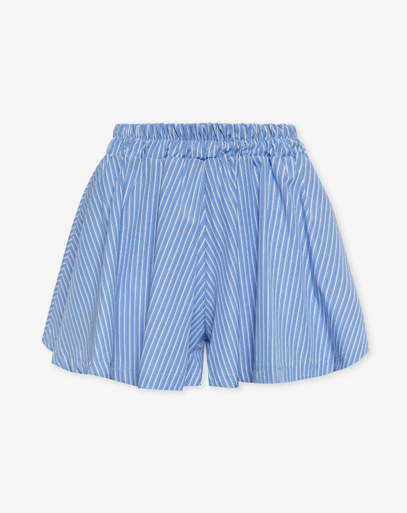 STRIPE RUFFLE SHORT BLAUW