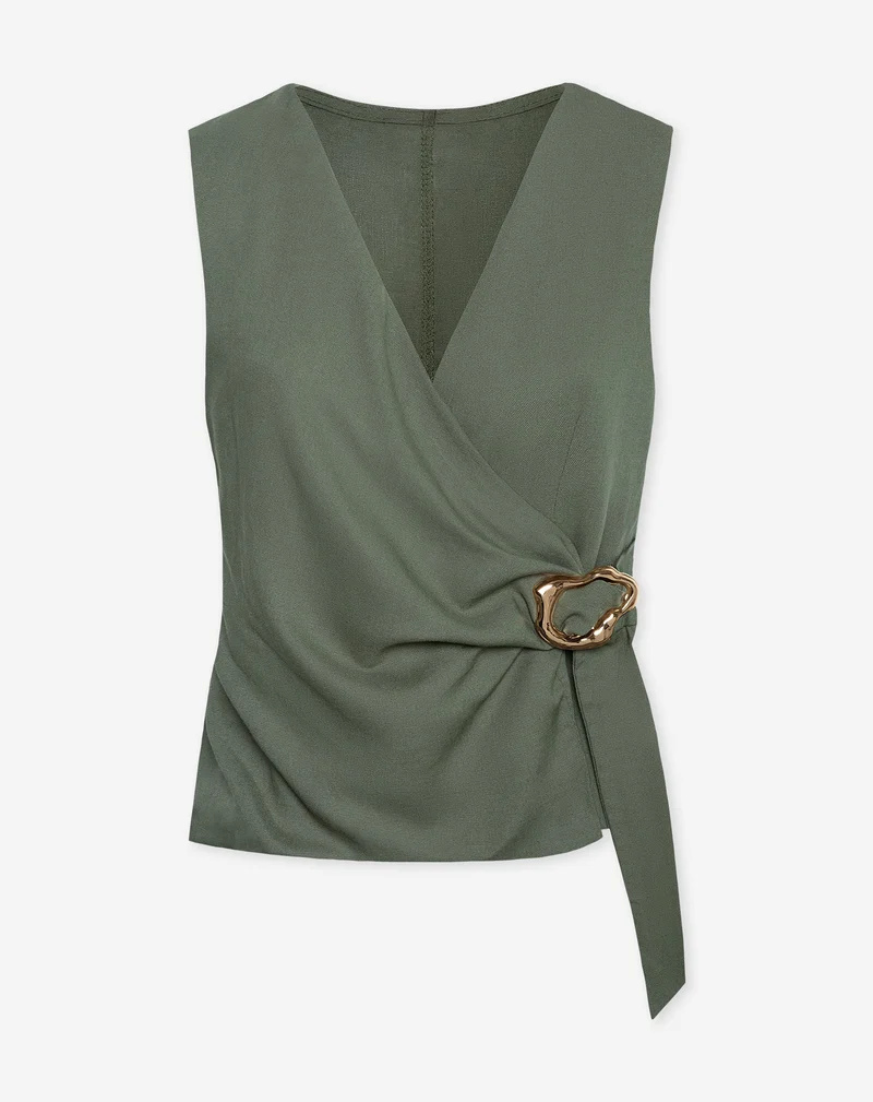 LINDE BUCKLE GILET OLIJFGROEN