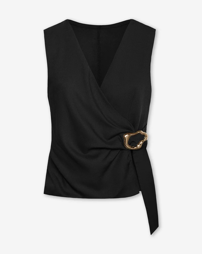 LINDE BUCKLE GILET ZWART