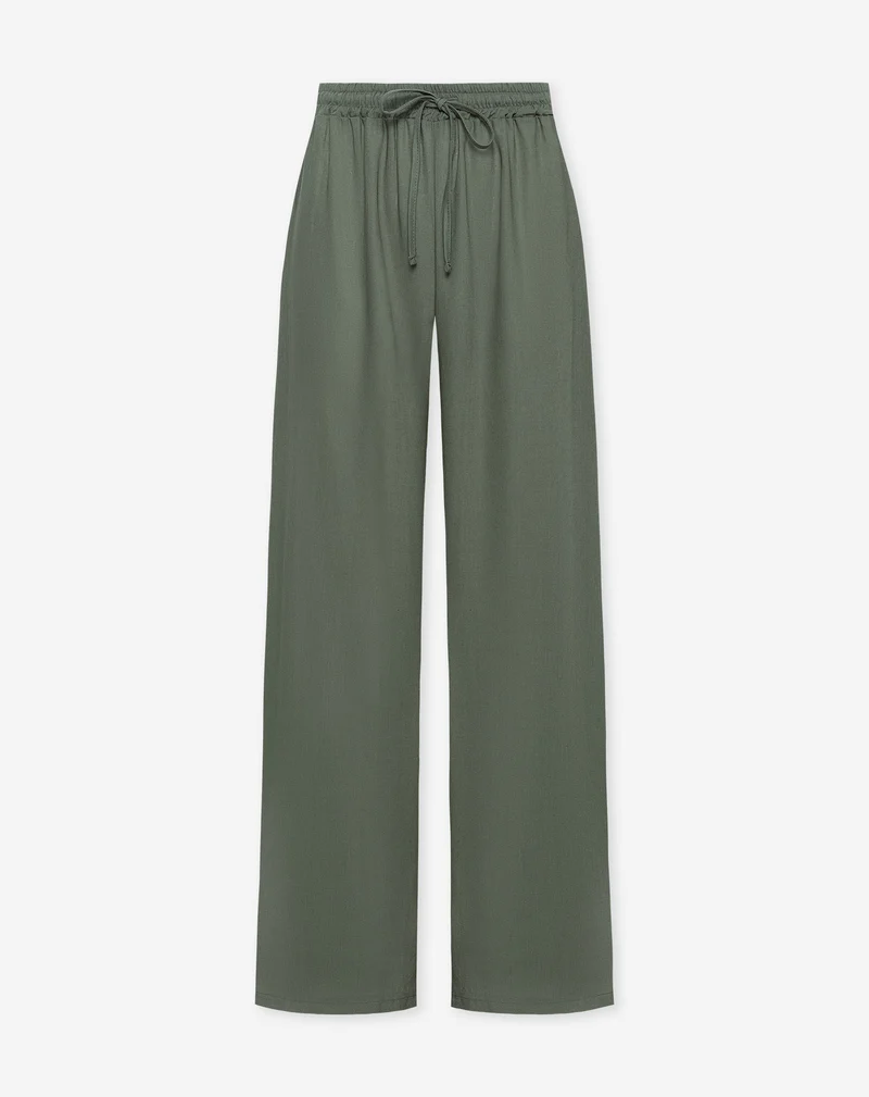 LINDE STRAIGHT LEG PANTS OLIJFGROEN