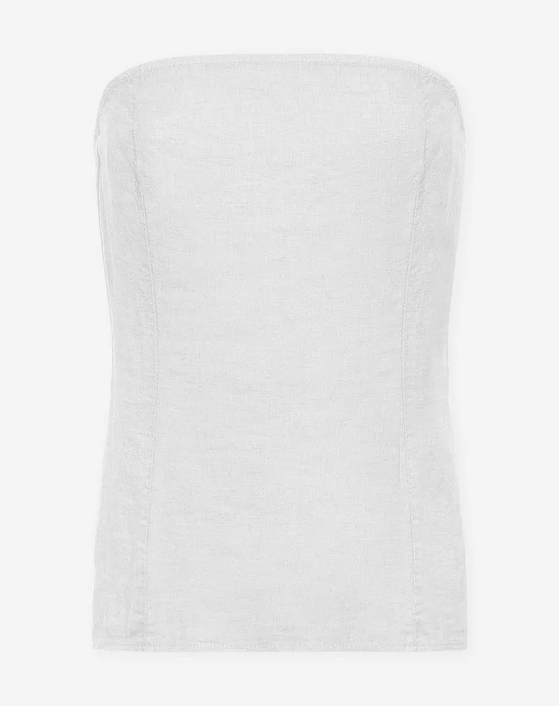 CARMEN LINEN STRAPLESS TOP WIT