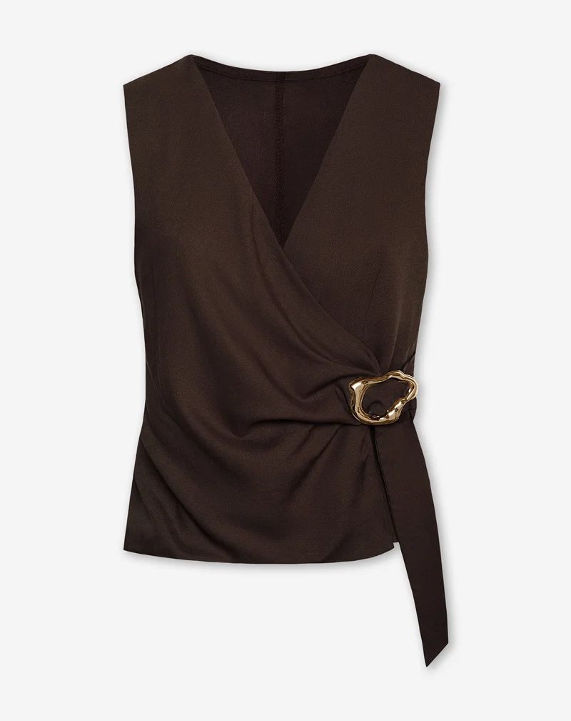 LINDE BUCKLE GILET BRUIN