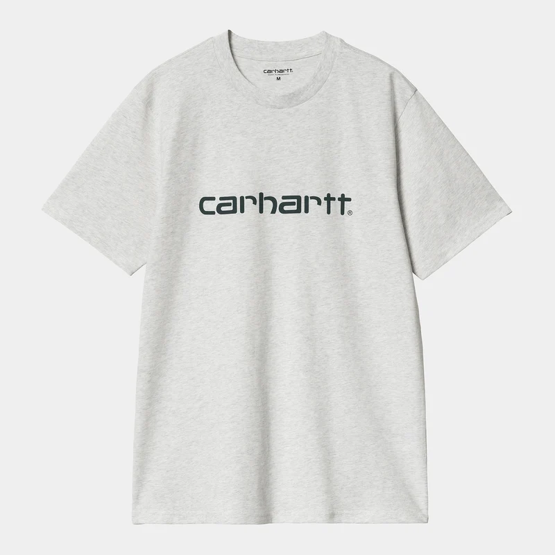 Carhartt WIP Heren Script T-shirt met korte mouwen - Ash Heather / Duck Blue