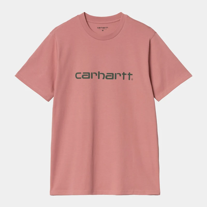 Carhartt WIP Heren Script T-shirt met korte mouwen - Dusty Rose / Sycamore