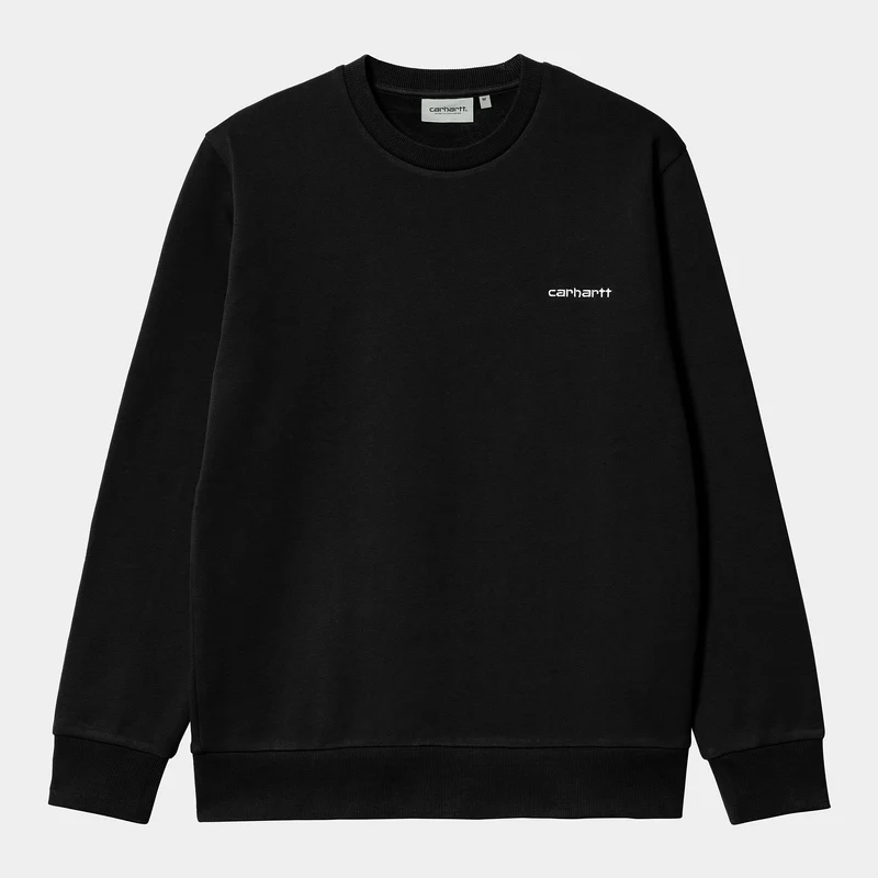 Carhartt WIP Heren sweattop met scriptborduurwerk - zwart