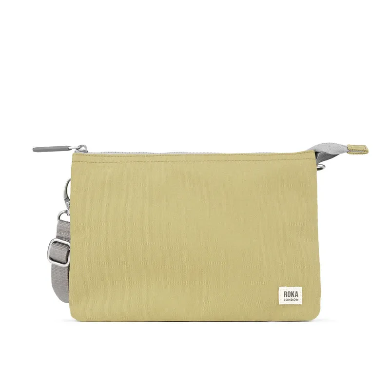 ROKA Carnaby Extra grote schoudertas van kaki gerecycled canvas