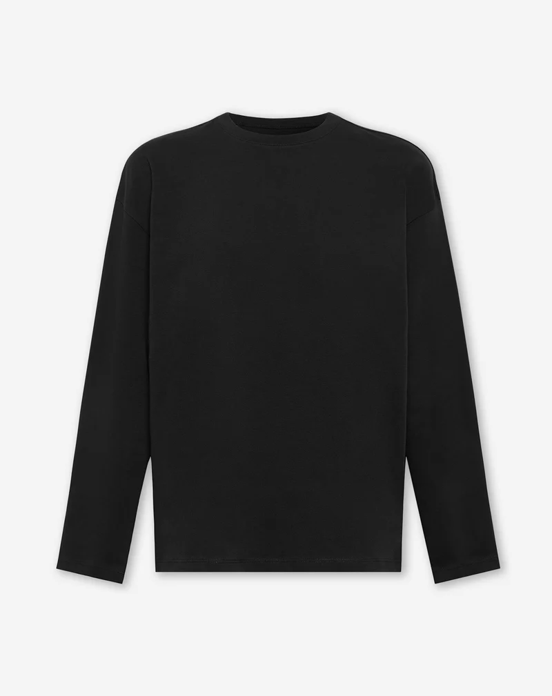 BASIC LONG SLEEVE OVERSIZED TEE ZWART